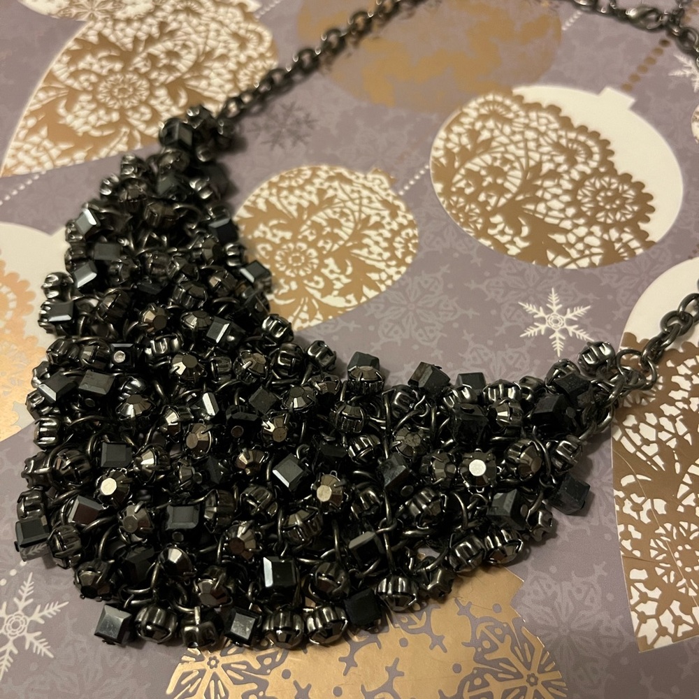 Black beaded necklace